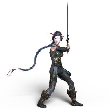 bir kadın savaşçı 3d cg render