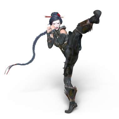 bir kadın savaşçı 3d cg render