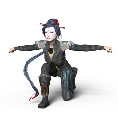 bir kadın savaşçı 3d cg render