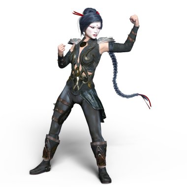bir kadın savaşçı 3d cg render