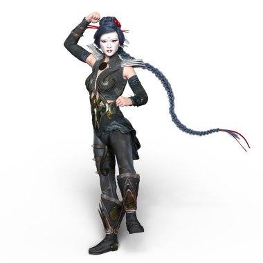 bir kadın savaşçı 3d cg render
