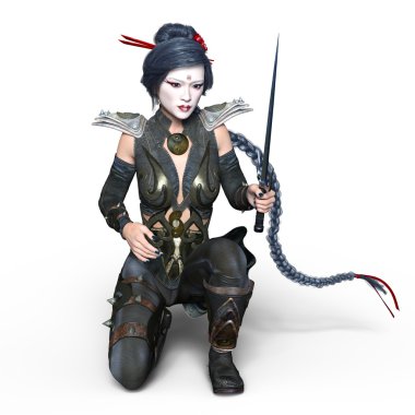 bir kadın savaşçı 3d cg render
