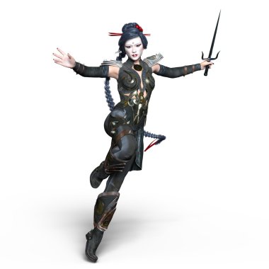 bir kadın savaşçı 3d cg render