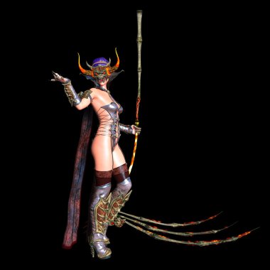 bir canavar maskesi kadının 3d cg işleme