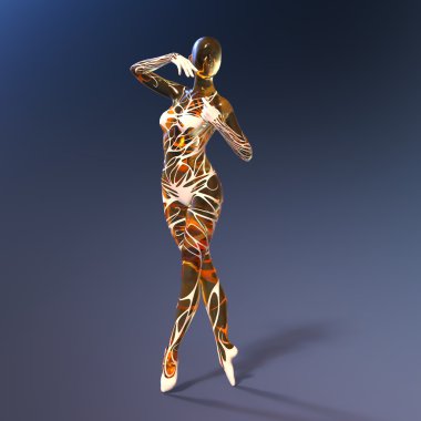 bir balerin 3d cg render 