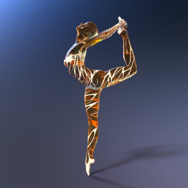 bir balerin 3d cg render 