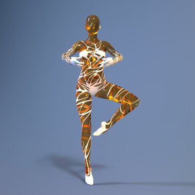 bir balerin 3d cg render 