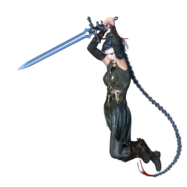 3D CG rendering of a female warrior — Stock Photo, Image