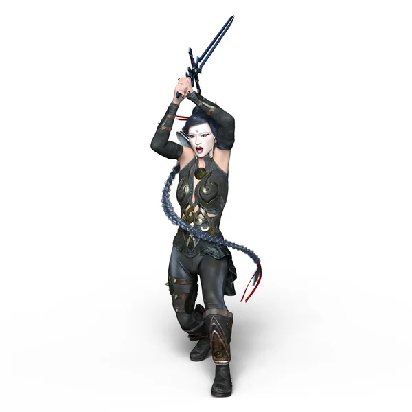 3D CG rendering of a female warrior — Stock Photo, Image