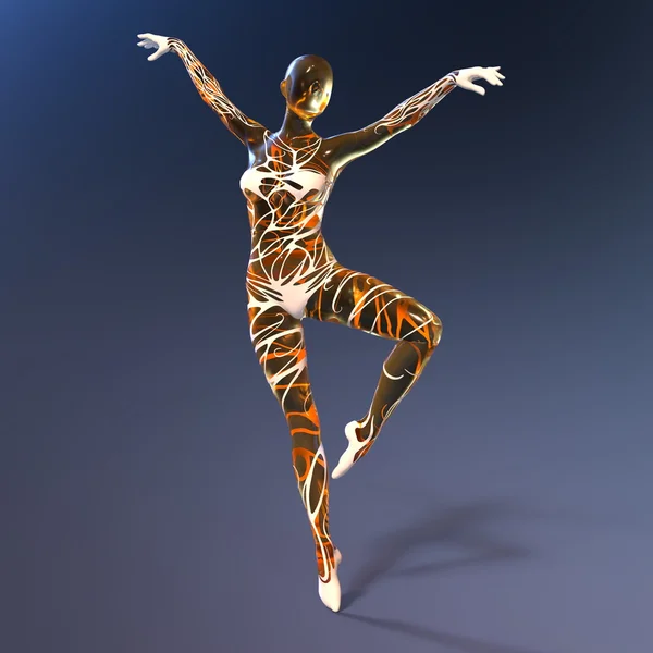 3d cg 渲染的芭蕾舞演员 — 图库照片