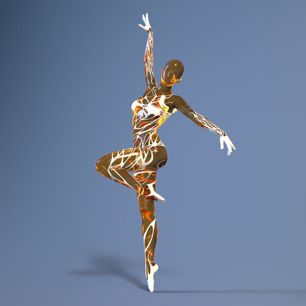 3D CG rendering of a ballet dancer 