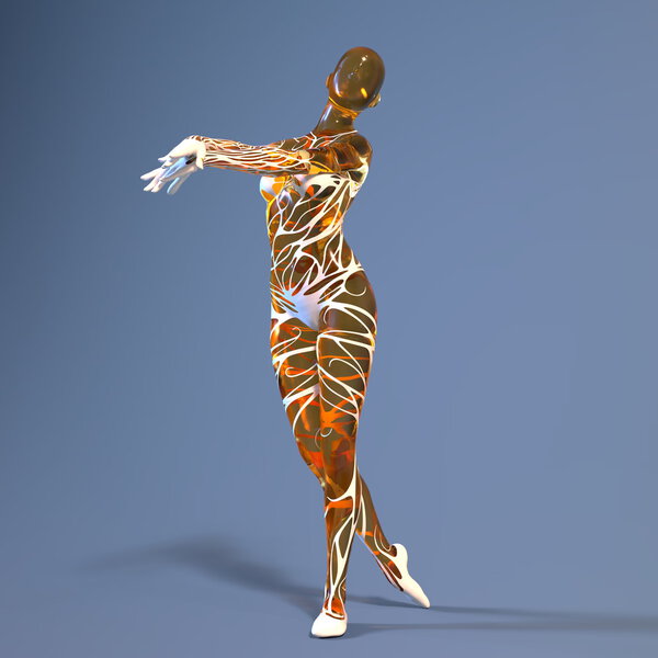 3D CG rendering of a ballet dancer 