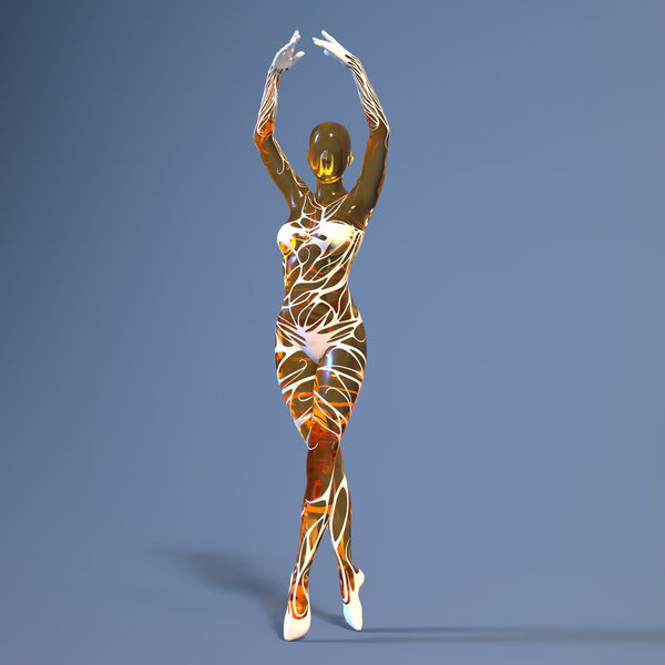 3D CG rendering of a ballet dancer 