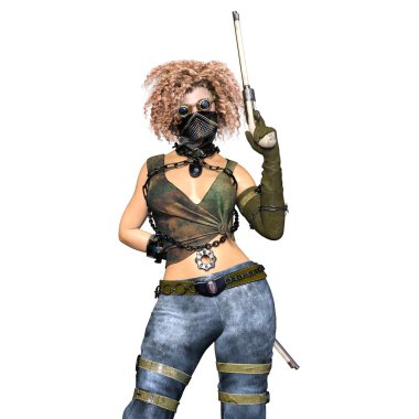 bir kadın savaşçı 3d cg render