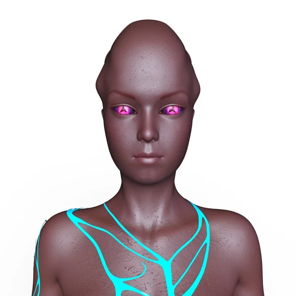 3D CG рендеринг женщины-пришельца — стоковое фото