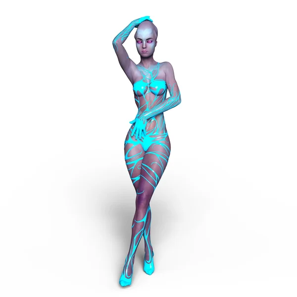 Renderowania 3D cg kobiece obcych — Zdjęcie stockowe
