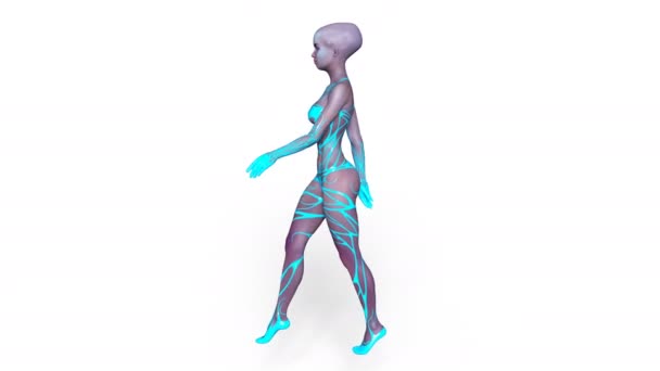 3D CG renderização de uma fêmea alienígena — Vídeo de Stock