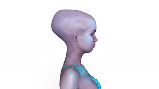 3D-cg rendering van een vrouwelijke vreemdeling — Stockvideo
