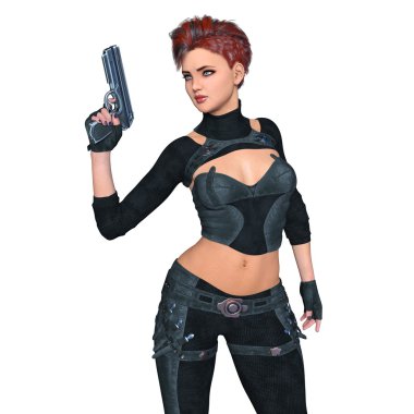 bir kadın savaşçı 3d cg render