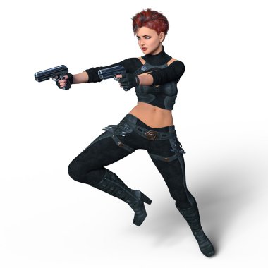 bir kadın savaşçı 3d cg render