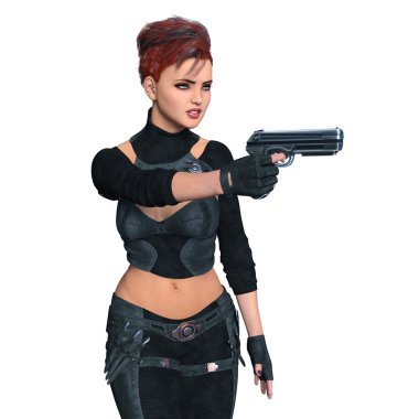 bir kadın savaşçı 3d cg render