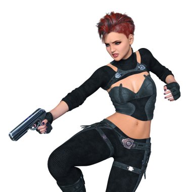 bir kadın savaşçı 3d cg render