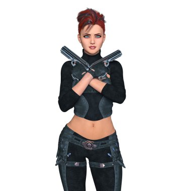 bir kadın savaşçı 3d cg render