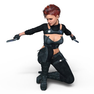 bir kadın savaşçı 3d cg render