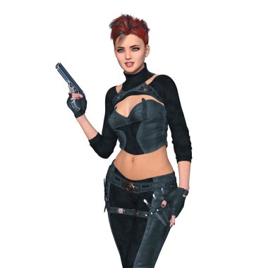 bir kadın savaşçı 3d cg render