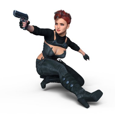 bir kadın savaşçı 3d cg render