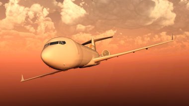 bir uçağın 3d cg işleme