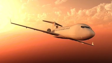 bir uçağın 3d cg işleme