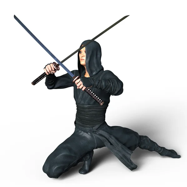 3D cg Darstellung eines Ninjas — Stockfoto