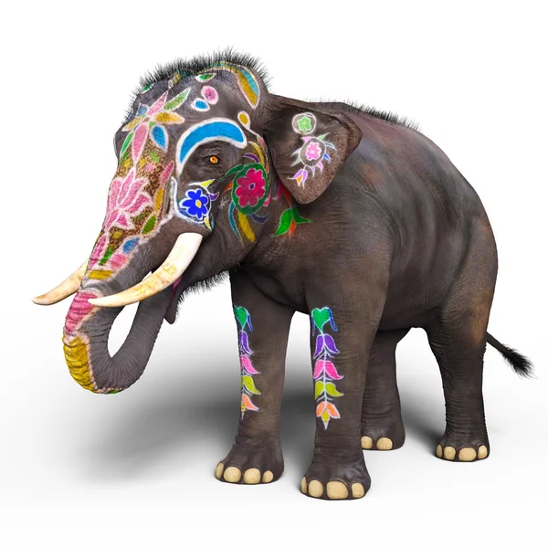 3D CG renderização de um elefante — Fotografia de Stock