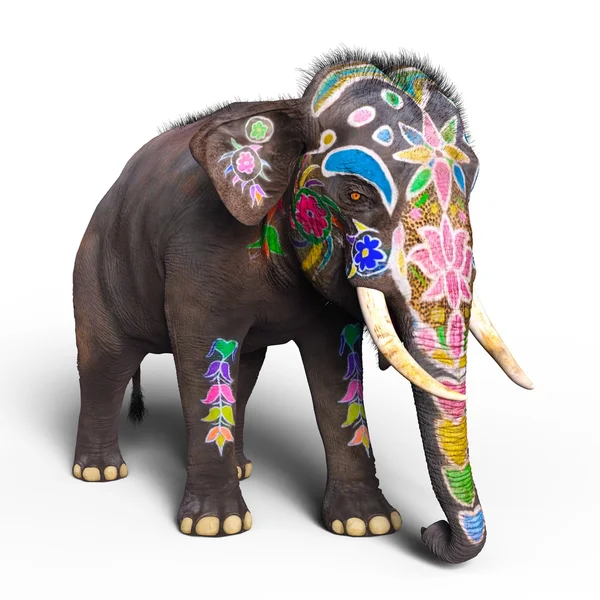 3D cg-rendering av en elefant — Stockfoto