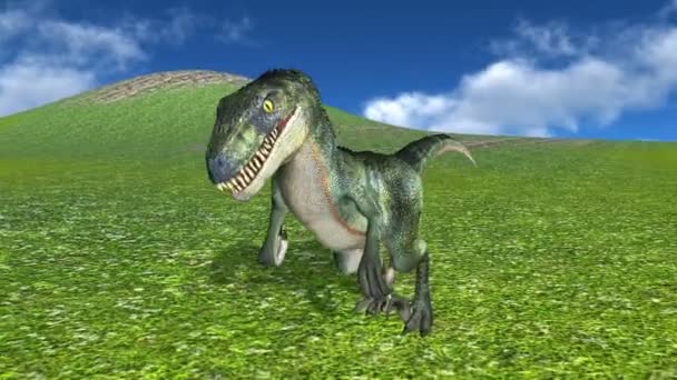 Rendering 3D CG di un dinosauro — Video Stock