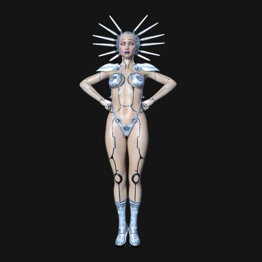 3d cg işleme bir kadın robot