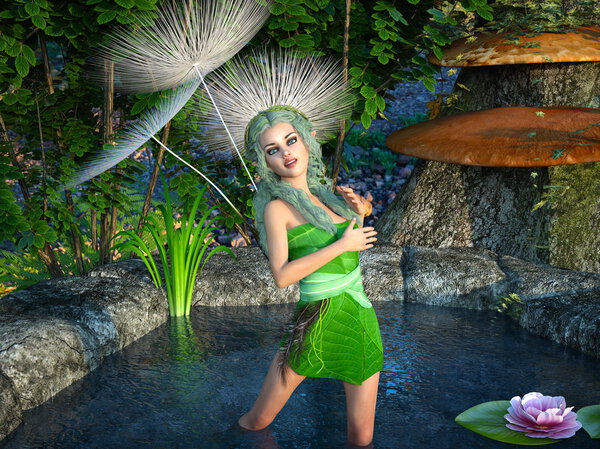 3D CG rendering of a fairy