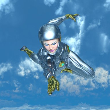 3d cg işleme süper bir kadın