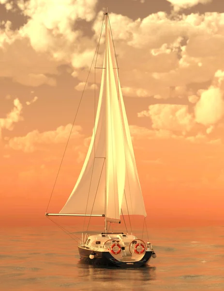 3D cg Darstellung einer Yacht — Stockfoto