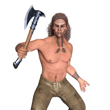 bir savaşçının 3d cg işleme