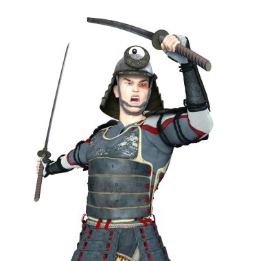 3d cg işleme bir samuray savaşçı