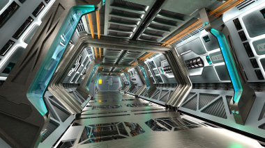 Uzay istasyonunun 3d cg görüntülemesi