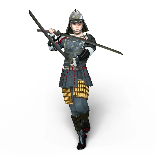 3D-s cg visszaadás-ból egy szamuráj harcos — Stock Fotó
