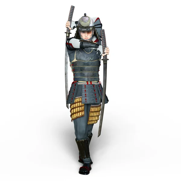 Rendering 3D CG di un guerriero samurai — Foto Stock