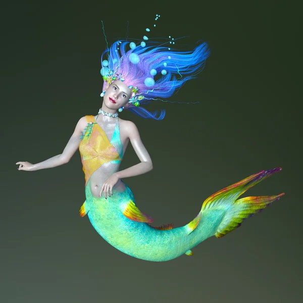 3D cg Darstellung einer Meerjungfrau — Stockfoto