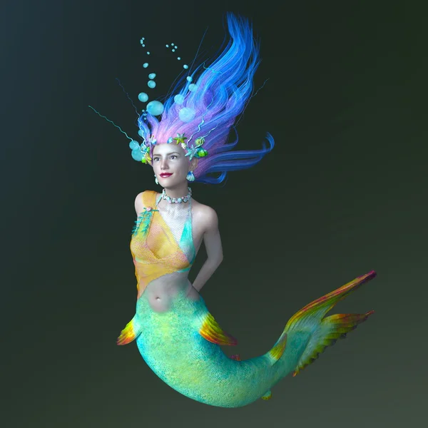 Vykreslování 3D cg mořská panna — Stock fotografie
