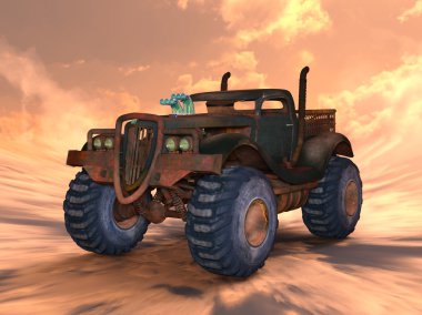 bir kamyonetin 3d cg işleme