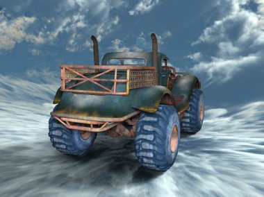 bir kamyonetin 3d cg işleme