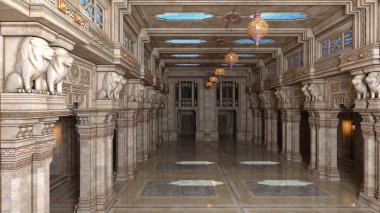 bir saray 3d cg render